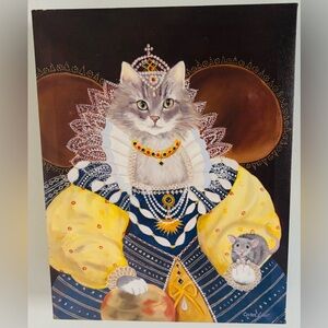 Queen Elizabeth Cat by Carol Lew Stretched Canvas Wall Art